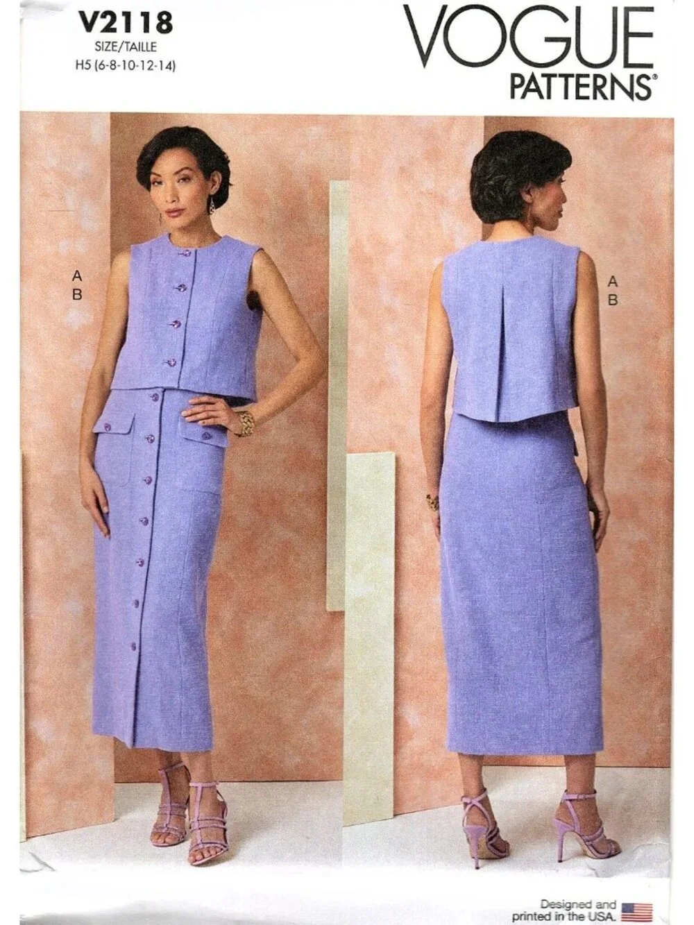 Vogue V2118 Misses 6 to 14 Top and Skirt Uncut Sewing Pattern
